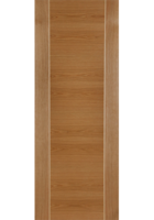 Pre-Finished Oak Mirage FD30 Fire Door with Ash Inlays