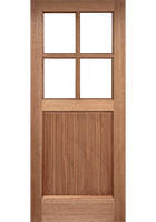 Pre-Hung Hardwood Cottage 4 Light with Clear Glass Doorset