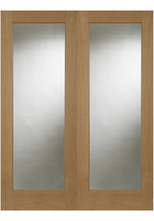 Oak Clear Glazed Pattern 10 FD30 Fire Door Pairs