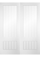 White Primed Mexicano 3/4 Glazed Door Pair