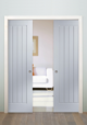 White Primed Newark Pocket Door Pair Kit