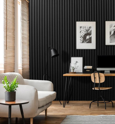 Black Metallic Wall Panelling
