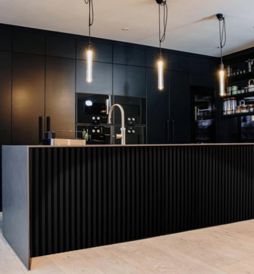 Black Metallic Wall Panelling
