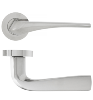 Lanza Lever on Rose - Satin Nickel