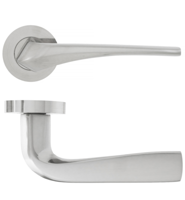 Lanza Lever on Rose - Satin Nickel