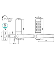 Eclipse ED40 Fire Rated Lever Digital Number Lock 