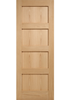 Pre-Finished Oak LP Shaker 4 Panel FD30 Fire Door