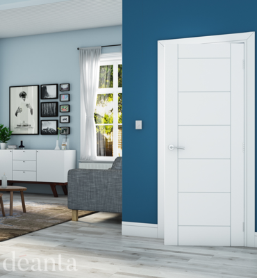 White Primed Seville FD60 Fire Door