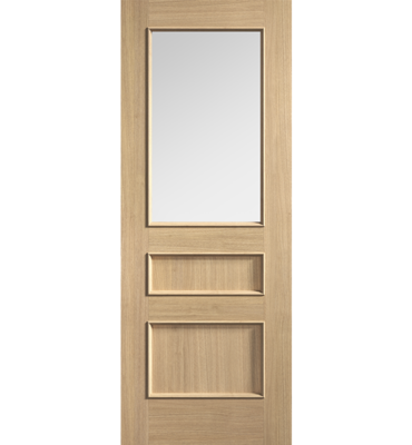Pre-Finished Oak Toledo Clear Glazed Door