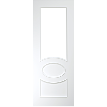 White Primed Clarendon Bevelled Glazed Internal Door