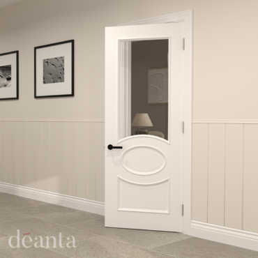 White Primed Clarendon Bevelled Glazed Internal Door