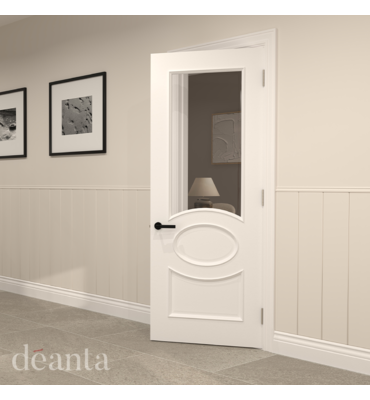 White Primed Clarendon Bevelled Glazed Internal Door