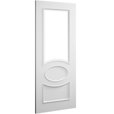 White Primed Clarendon Bevelled Glazed Internal Door