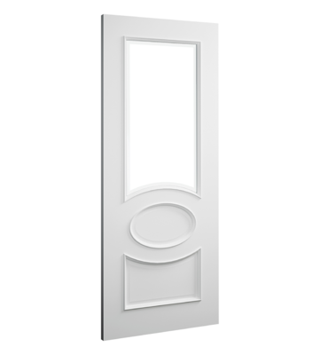 White Primed Clarendon Bevelled Glazed Internal Door