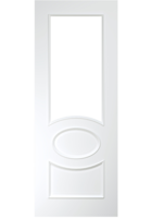 White Primed Clarendon Bevelled Glazed Internal Door