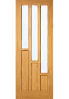 Pre-Finished Oak Nevada 3 Light Clear Glazed Door