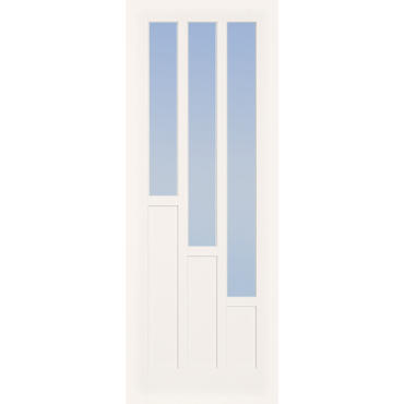 White Primed Nevada 3 Light Clear Glazed Internal Door