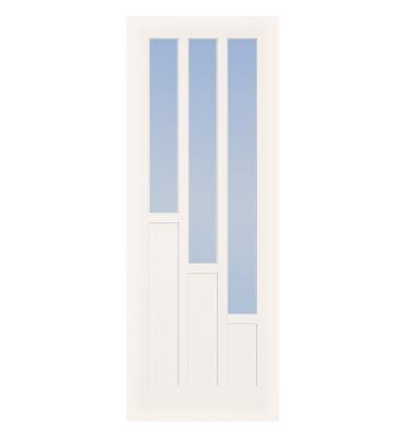 White Primed Nevada 3 Light Clear Glazed Internal Door