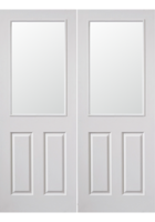 Canterbury 1 Light Clear Glazed Textured FD30 Fire Door Pairs