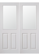 Canterbury 1 Light Clear Glazed Textured FD30 Fire Door Pairs