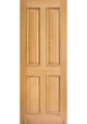 Oak Deane 4 Panel FD30 Fire Door with Raised Mouldings