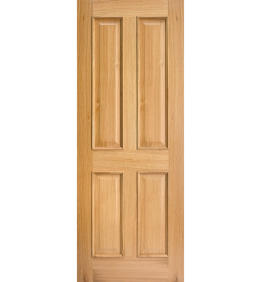 Oak Deane 4 Panel Fire Door with Raised Mouldings