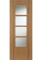 Vision Oak 4 Light Clear Glazed FD30 Walnut Inlay