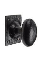 Black Iron Oval Mortice Knob