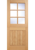 Oak 6 Light Stable Bevelled Double Glazed