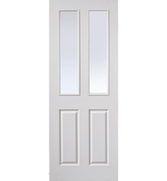Canterbury 2 Light Clear Glazed Smooth Fire Door