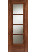 Walnut SS 4 Light Iseo Glazed FD30 Fire Door