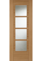 Pre-Finished Oak Iseo Central 4 Light Glazed FD30 Fire Door