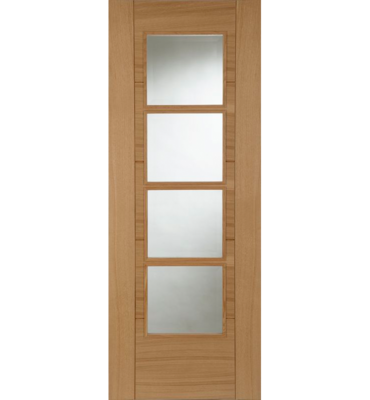 Internal Oak Iseo Full Central Glazed Fire Door