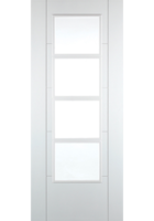 White Primed Clear Glazed Iseo FD30 Fire Door