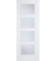 White Primed Vancouver Clear Glazed FD30 Fire Door