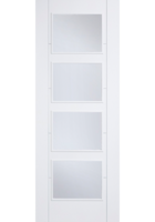 White Primed Vancouver Clear Glazed FD30 Fire Door