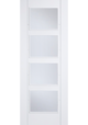 White Primed Vancouver Clear Glazed FD30 Fire Door