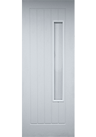 White Primed Newark Clear Glazed Textured FD30 Fire Door