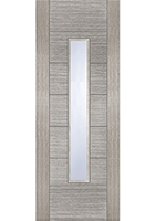 Pre-Finished Light Grey Corsica 18G Central Clear Glazed FD30 Fire Door