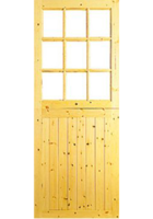 9 Light Redwood Stable Door - Ready To Glaze