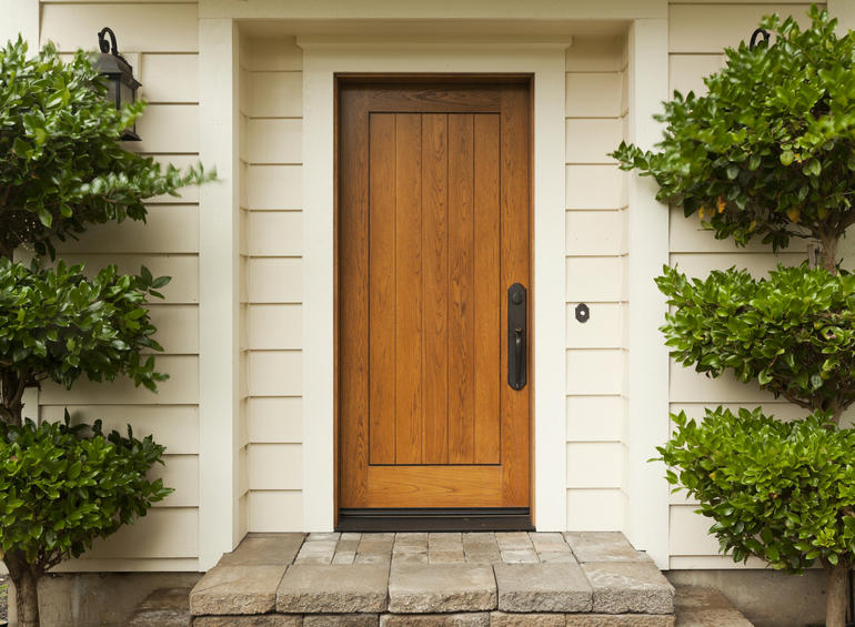 Stained front door