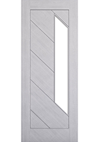 Pre-Finished Torino Light Grey Ash FD30 Glazed Fire Door