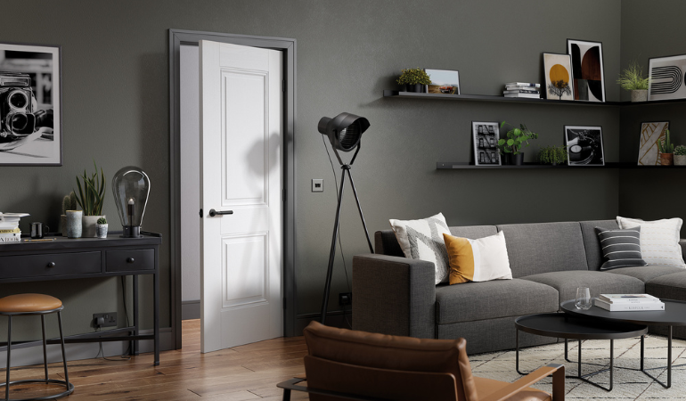 The Arnhem fire door a two panelled white door