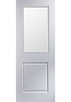 White Primed Cambridge Clear Glazed 1 Light FD30 Fire Door