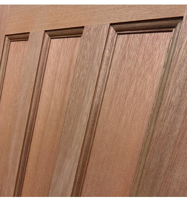 Close up of panels on the External Hardwood 1930s door