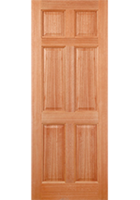 Pre-Hung Hardwood Colonial 6 Panel Doorset