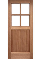 Pre-Hung Hardwood Cottage 4 Light Clear Glazed Doorset