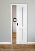 White Primed London Pocket Door Kit