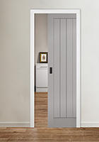 Pre-Finished Textured Grey 5 Panel Pocket Door Kit
