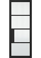 Black Chelsea 4 Light Reeded Glazed